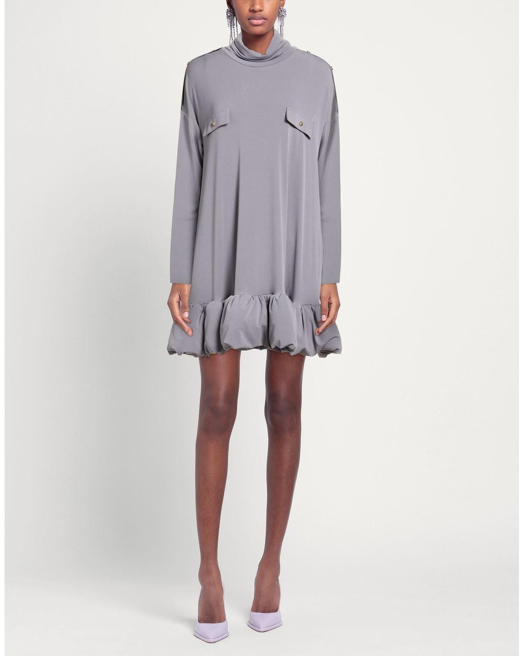 Babylon Purple Mini Dress Polyester, Elastane