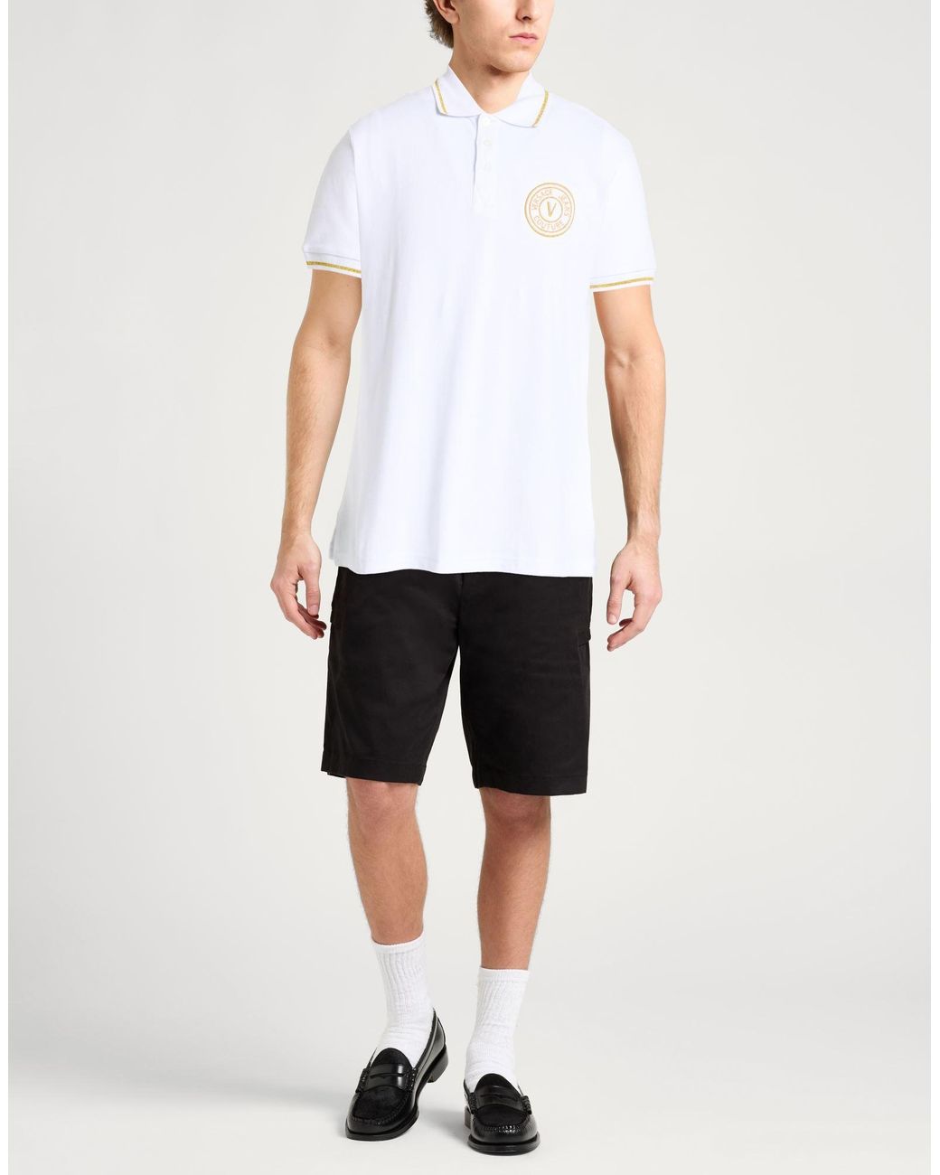 Versace Jeans Couture White Polo Shirts for men