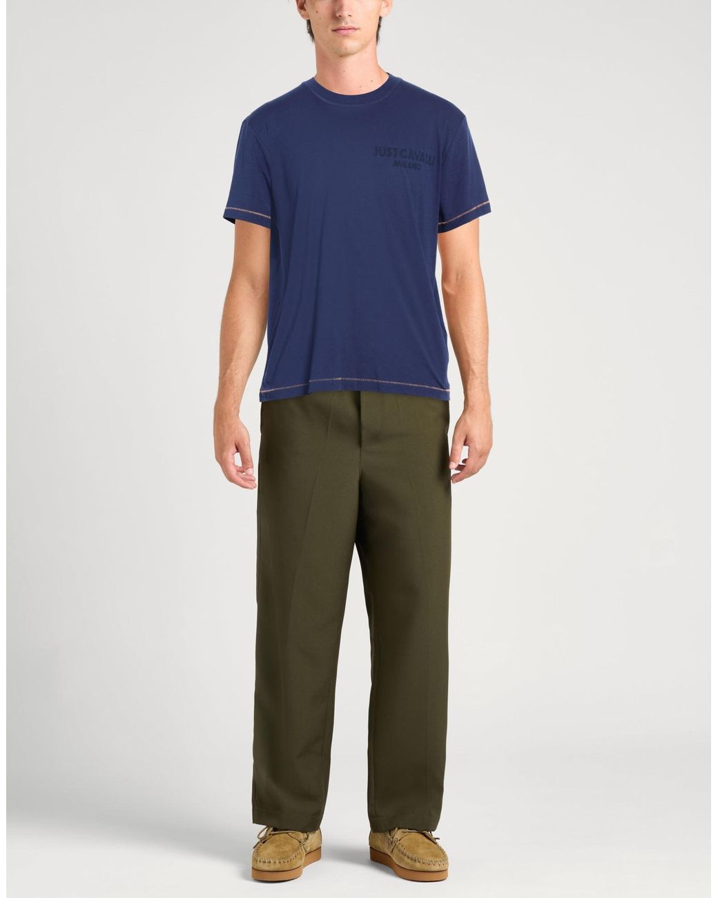 Just Cavalli Blue T-Shirt Cotton for men