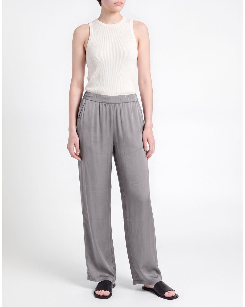 Kangra Gray Pants Viscose, Elastane