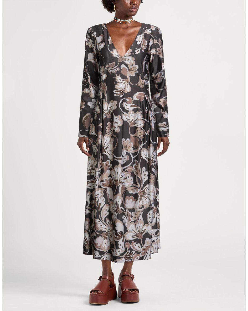 Maliparmi Brown Midi Dress