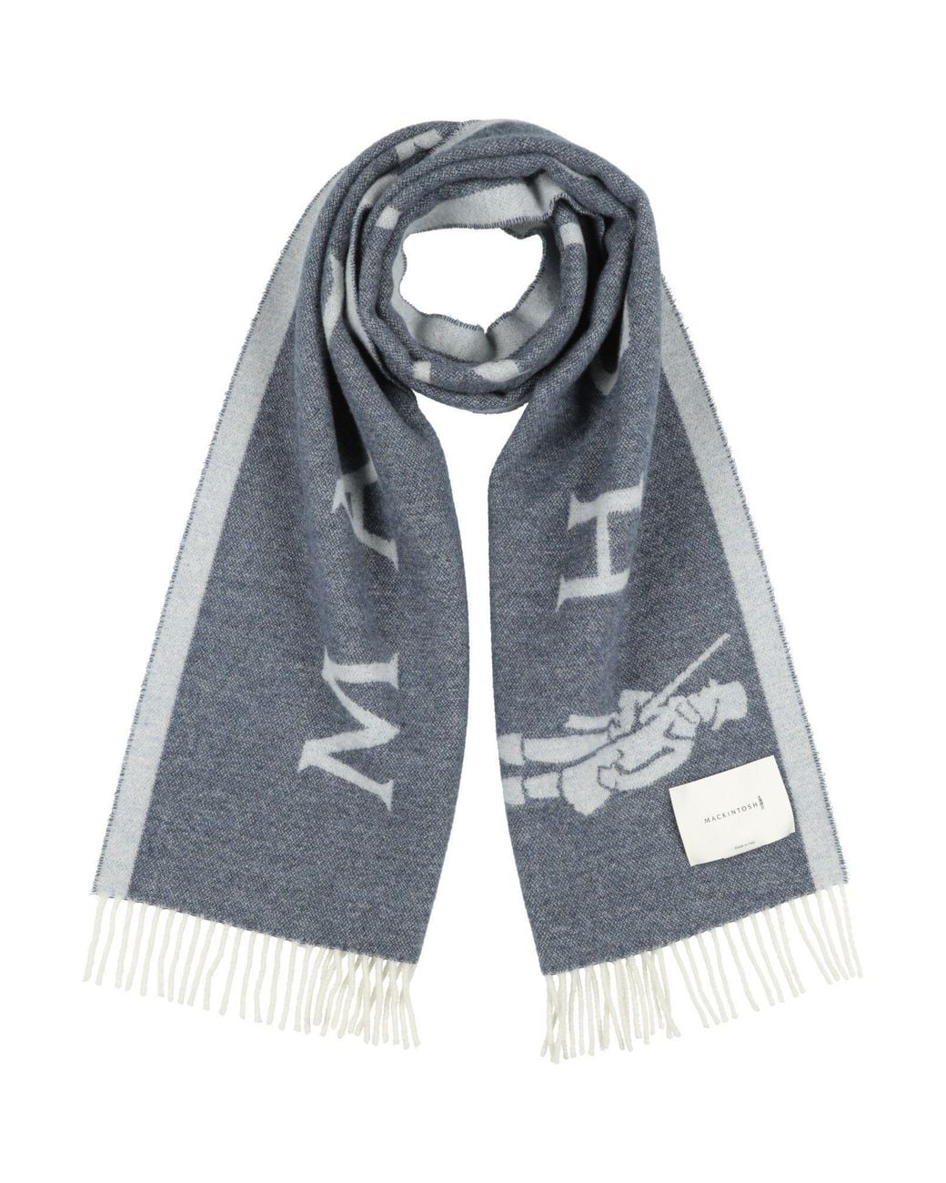 Mackintosh Blue Edinburgh Wool Scarf -- Scarf Wool for men