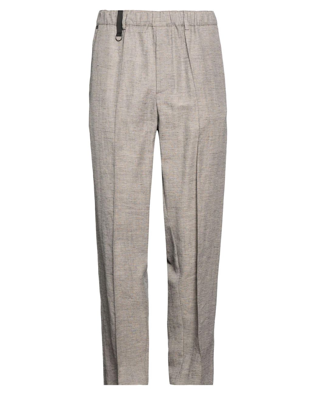 Messagerie Gray Pants Cotton, Linen, Polyester for men