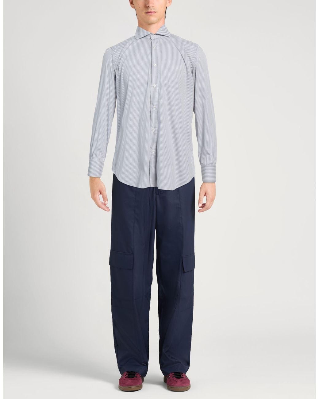 Fedeli Blue Shirt Cotton, Polyamide, Elastane for men