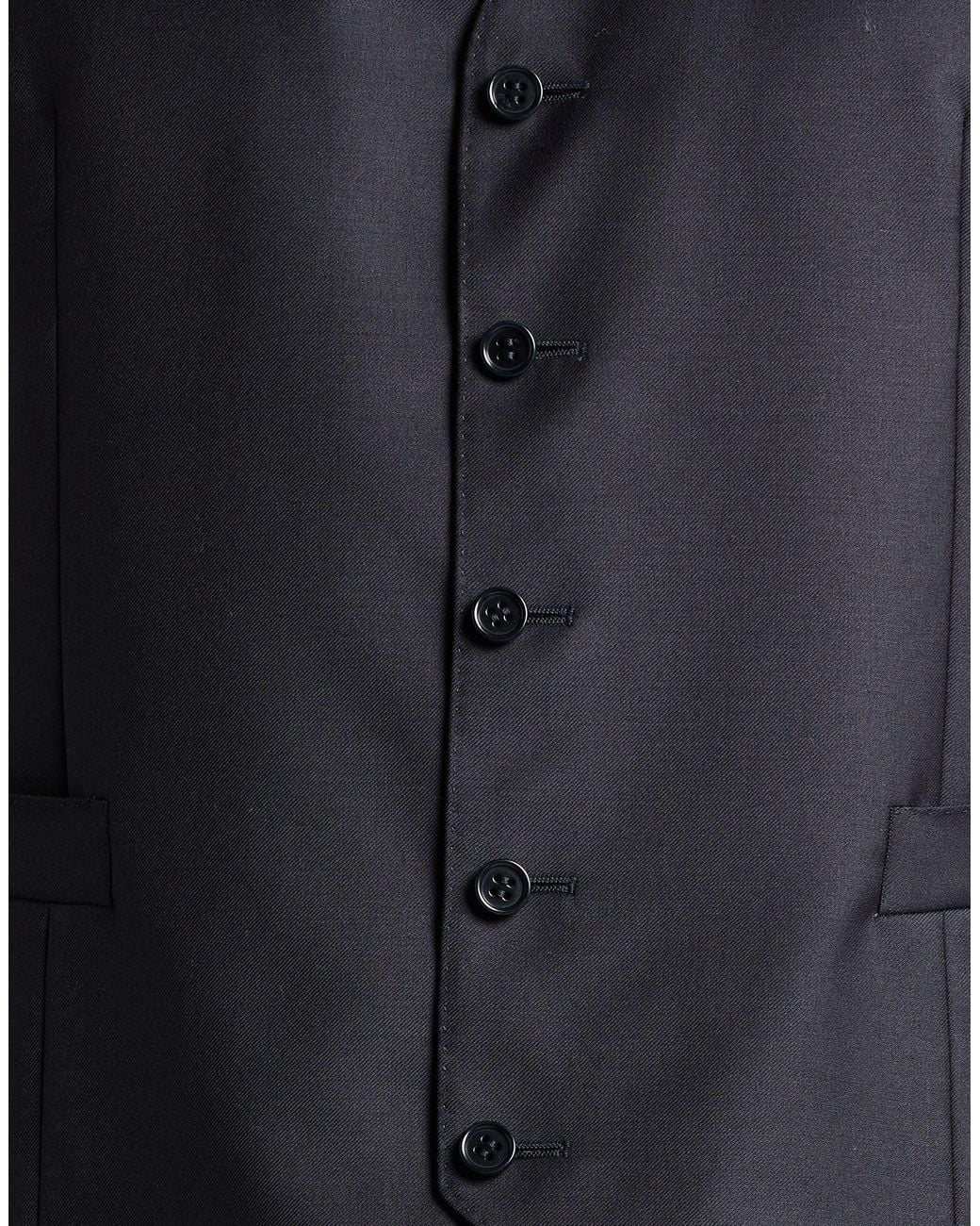 Canali Black Tailored Vest Wool for men