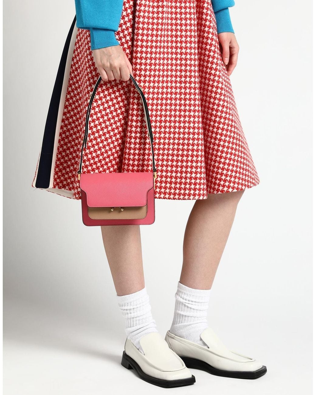 Marni Pink Cross-Body Bag Calfskin, Brass
