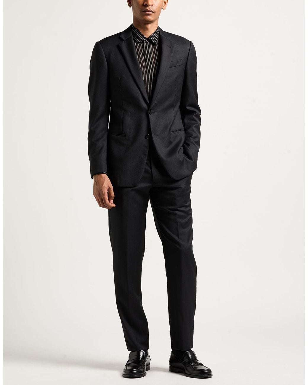 Emporio Armani Black Suit Virgin Wool for men