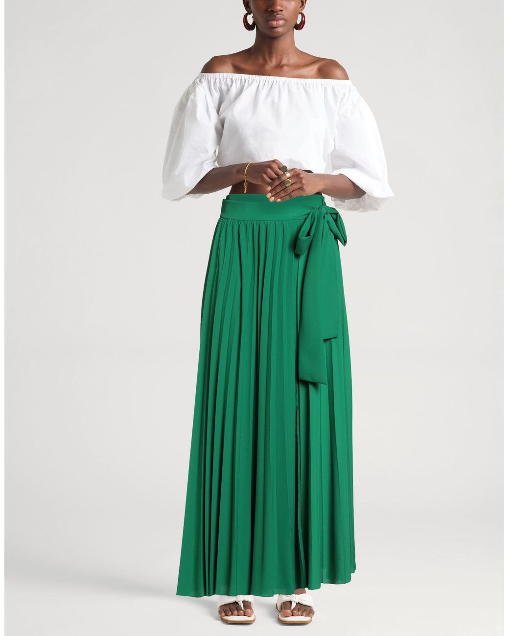 P.A.R.O.S.H. Green Maxi Skirt Polyester