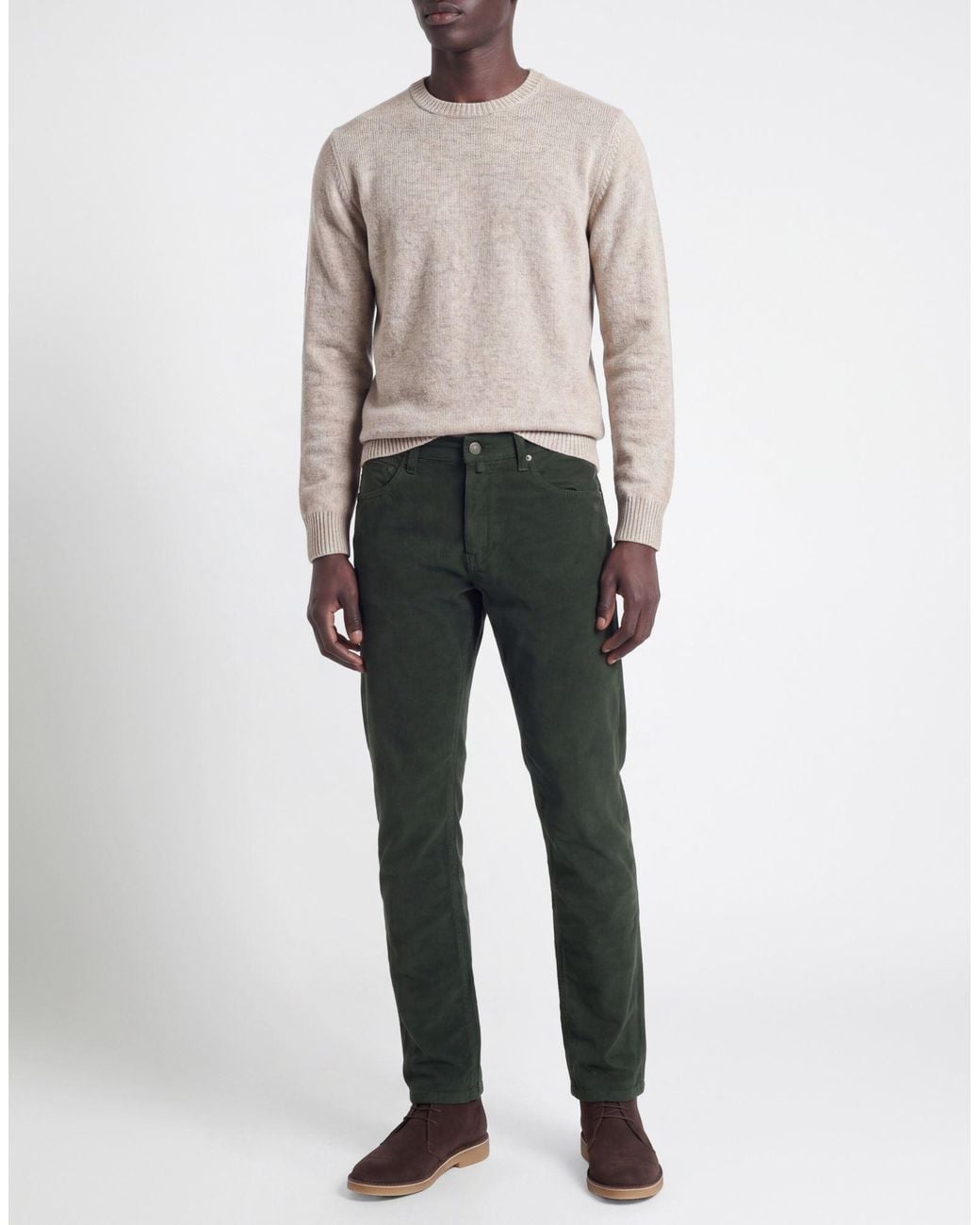 Incotex Green Pants Cotton, Elastane for men