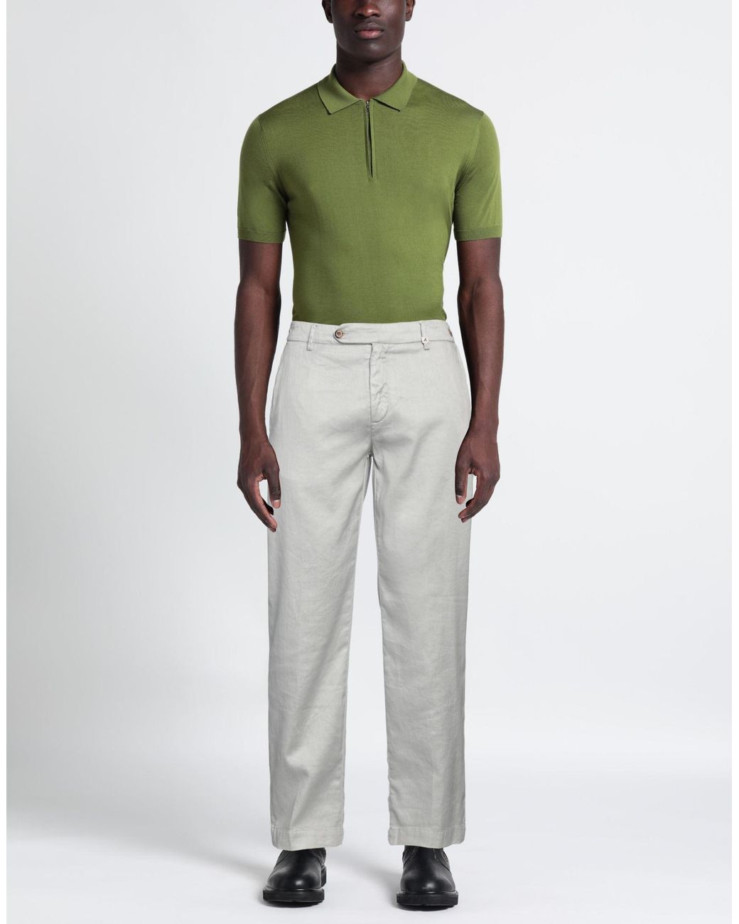 Myths Gray Pants Linen, Cotton, Elastane for men