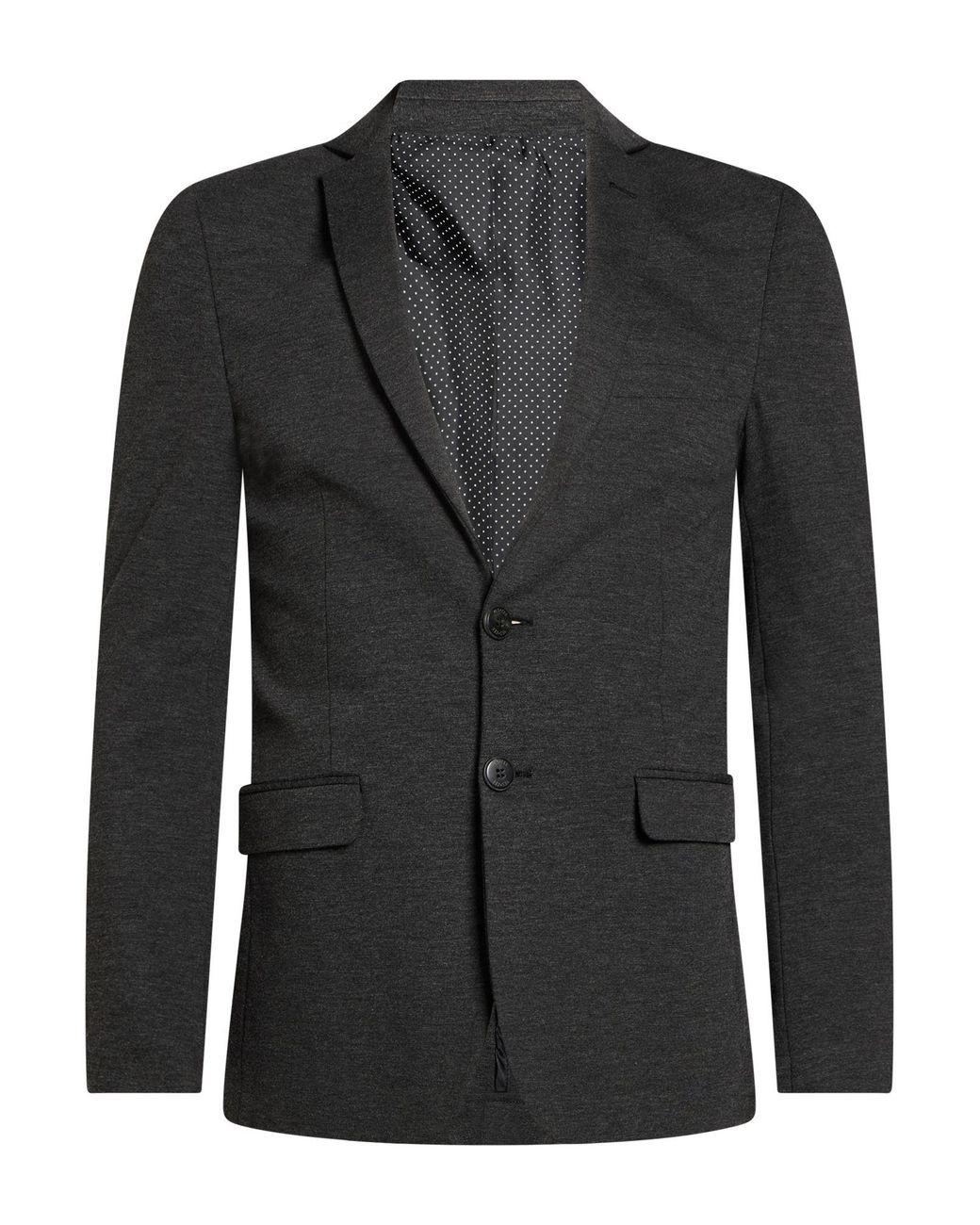 Yes Zee Black Charcoal Blazer Polyester, Viscose, Elastane for men