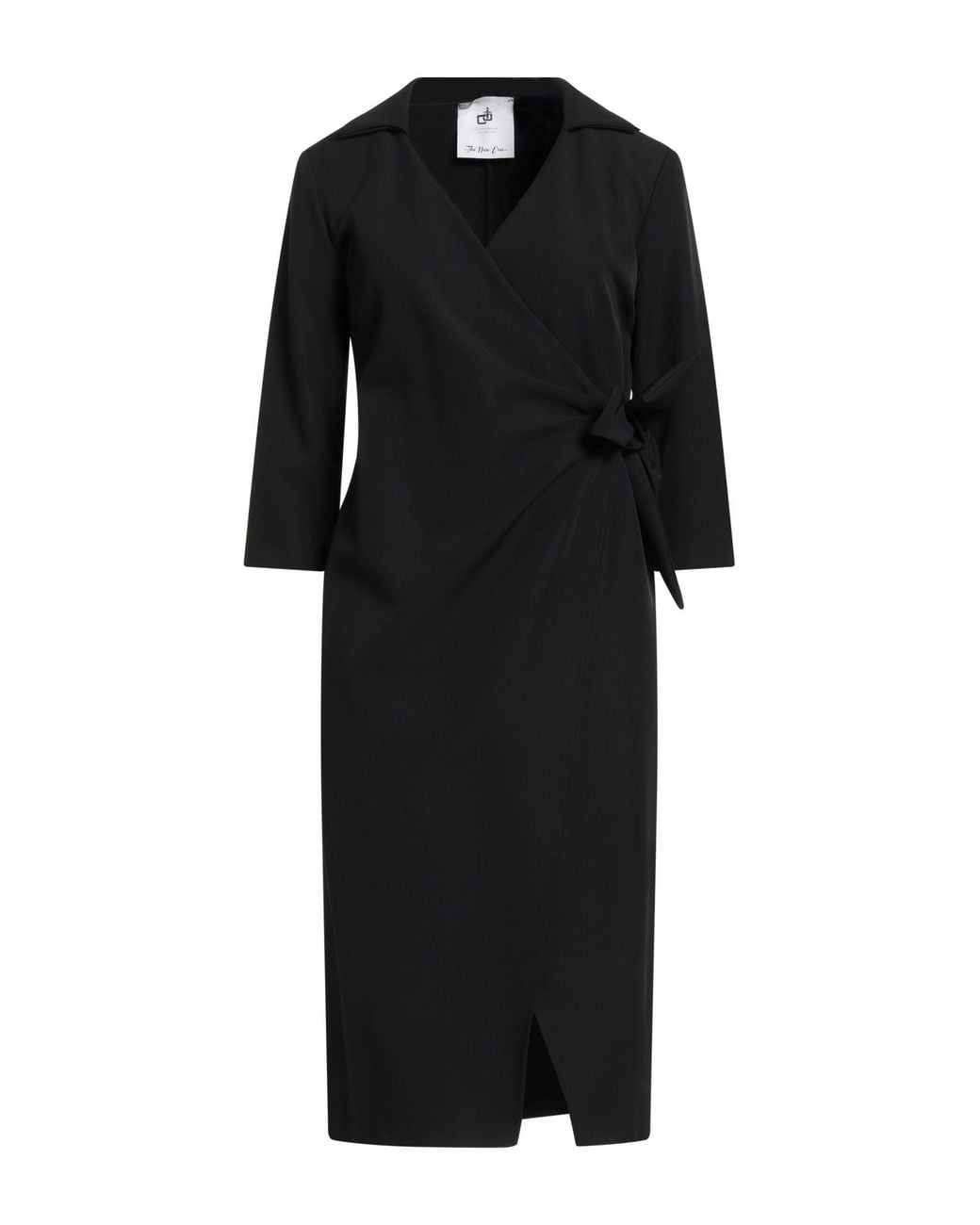 Compagnia Italiana Black Midi Dress Polyester, Elastane