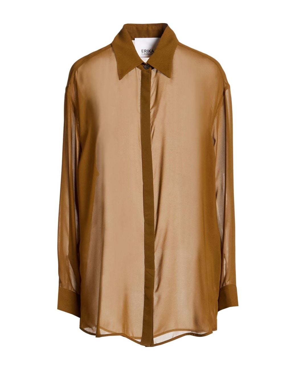Erika Cavallini Semi Couture Brown Khaki Shirt Polyester