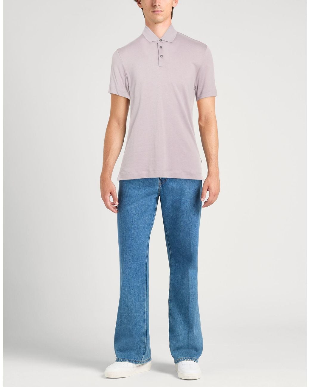 Boss Pink Lilac Polo Shirt Lyocell, Cotton for men