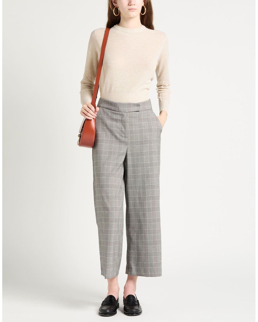 Soallure Gray Pants Polyester, Rayon, Elastane