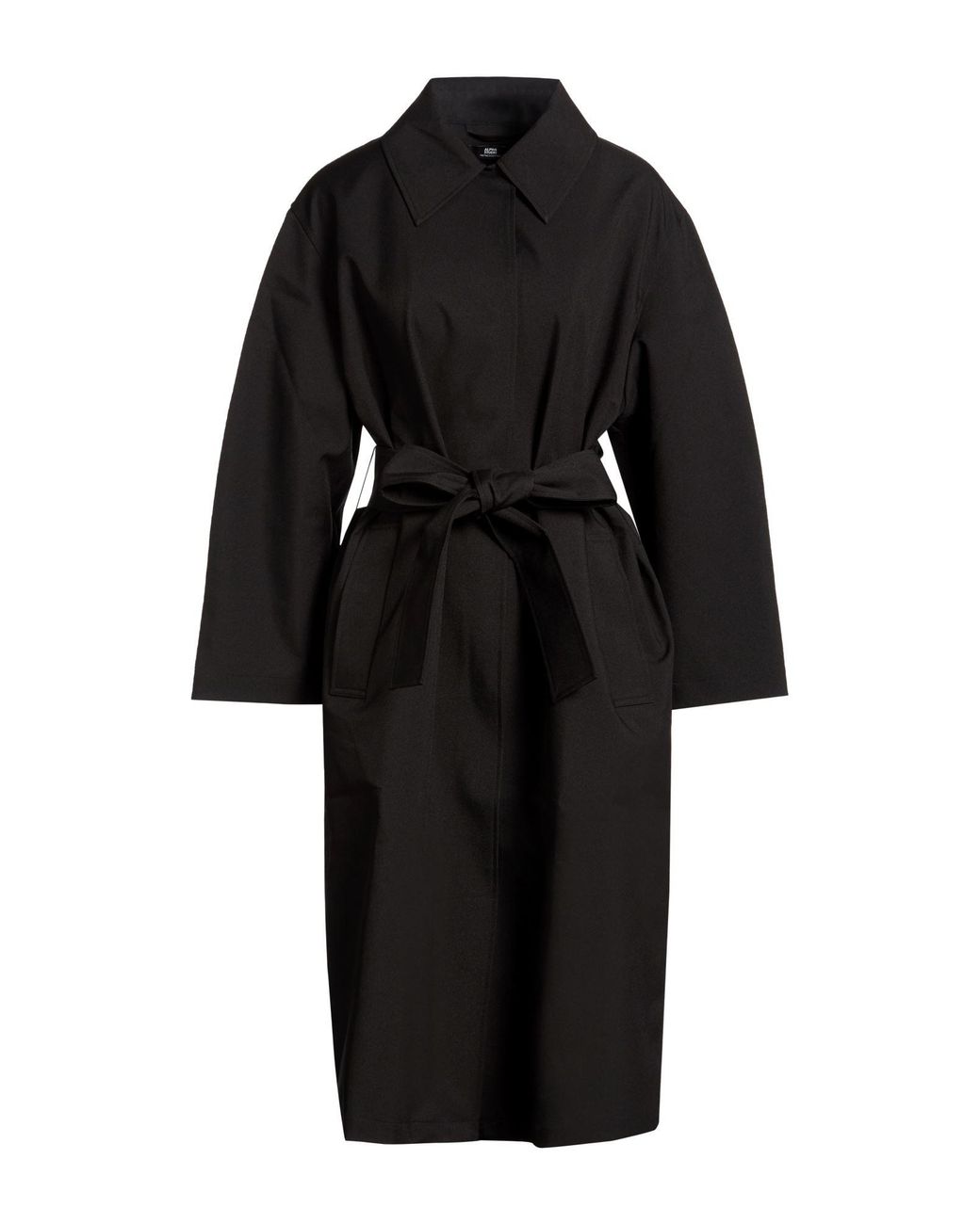 Alpha Studio Black Overcoat & Trench Coat
