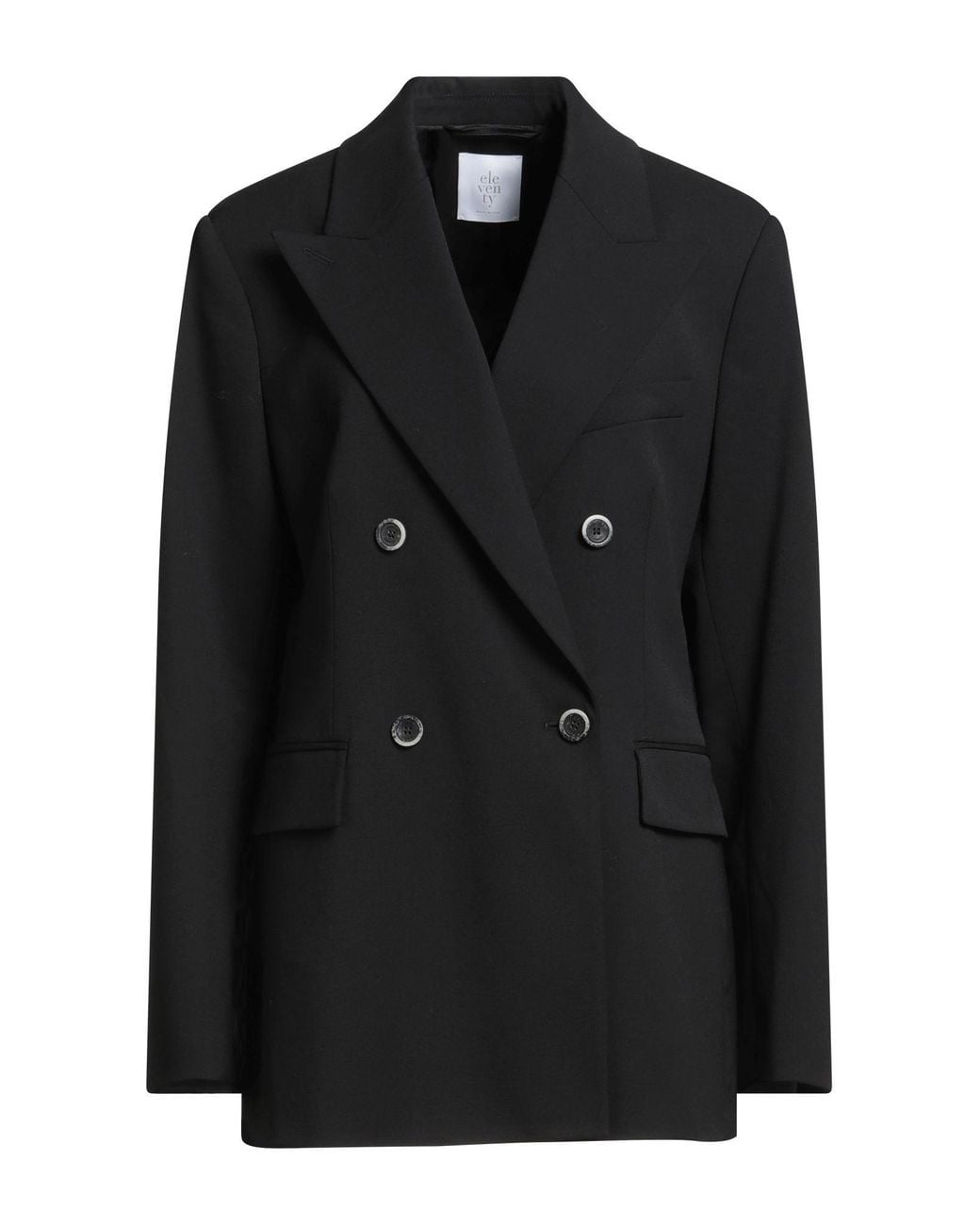 Eleventy Black Blazer Wool, Elastane