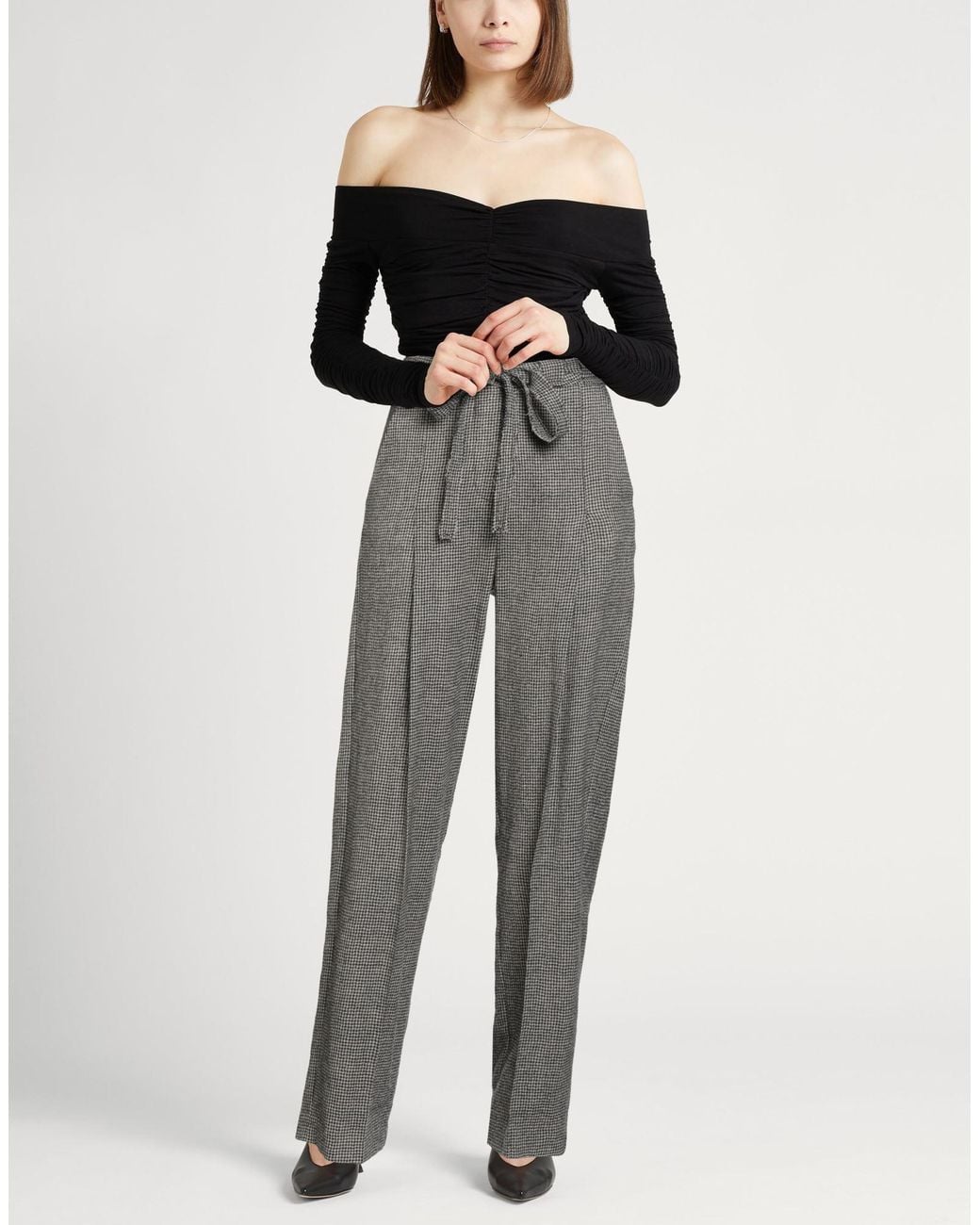 Alysi Gray Pants Virgin Wool