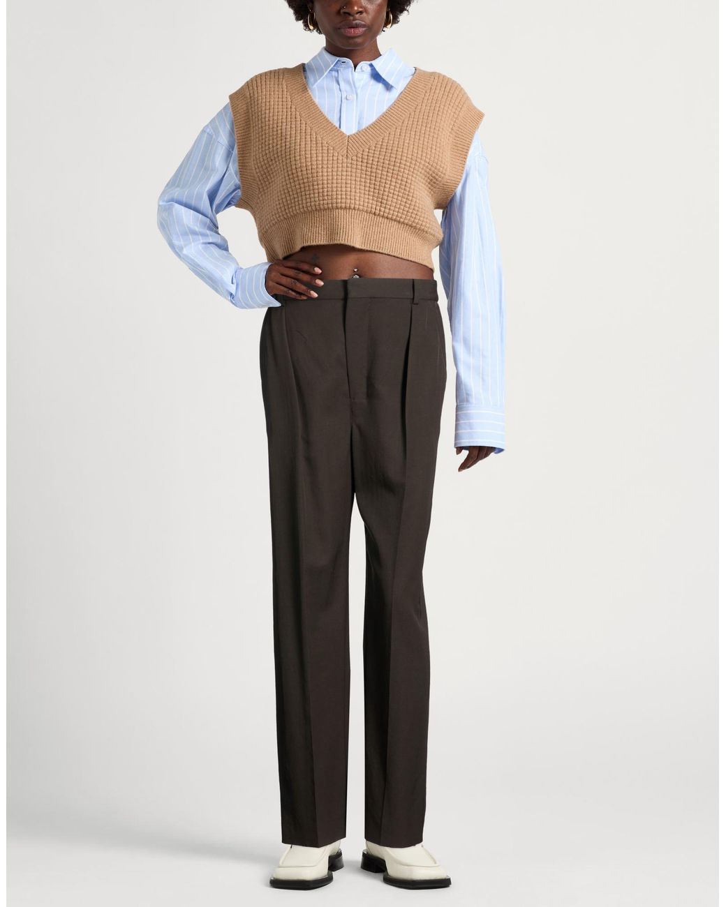 Lemaire Black Pants Wool, Viscose