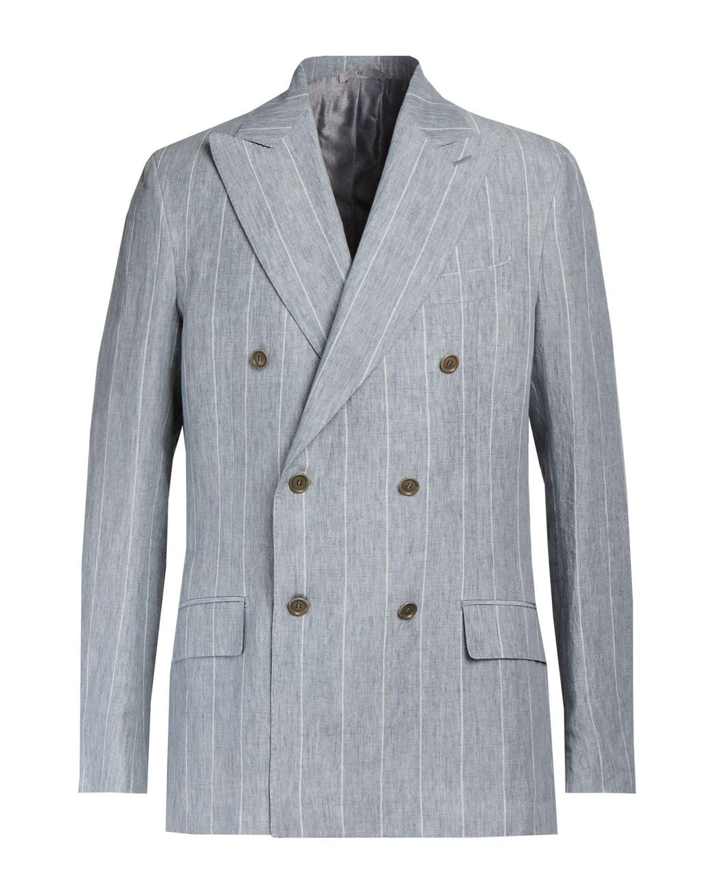 De Petrillo Blue Blazer Linen for men