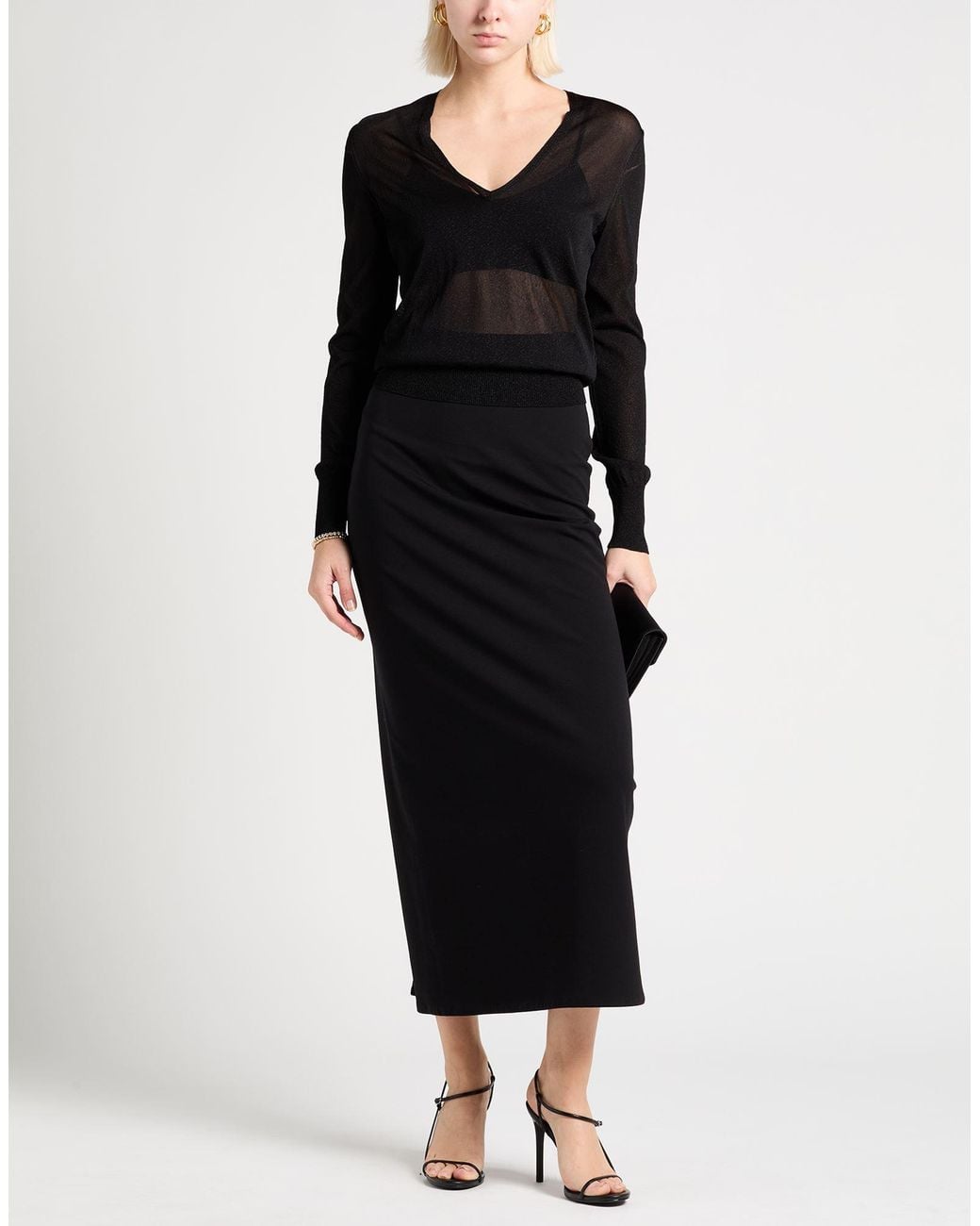 SAPIO Black Sweater Viscose, Metal Fiber