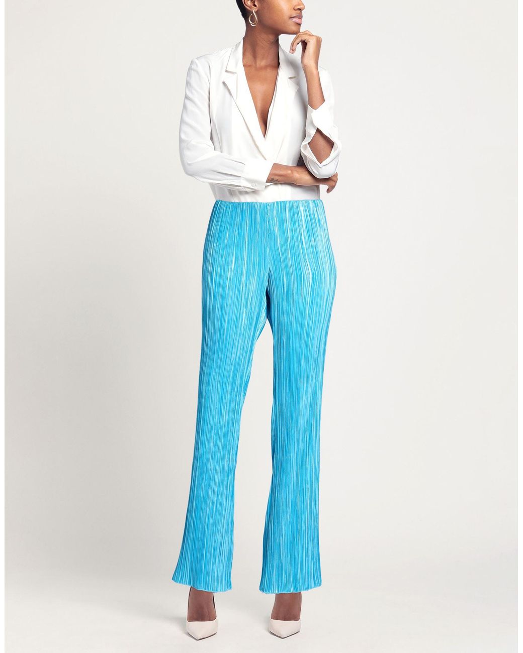Marella Blue Pants Polyester