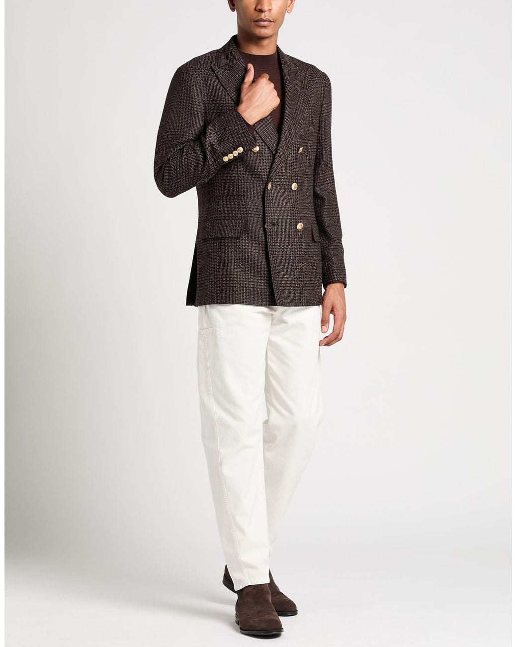 Brunello Cucinelli Black Blazer Wool, Alpaca Wool, Silk for men