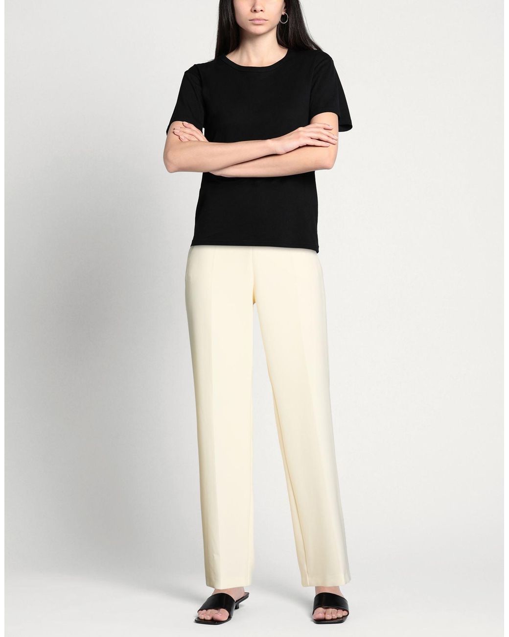 Clips White Pants Polyester, Elastane