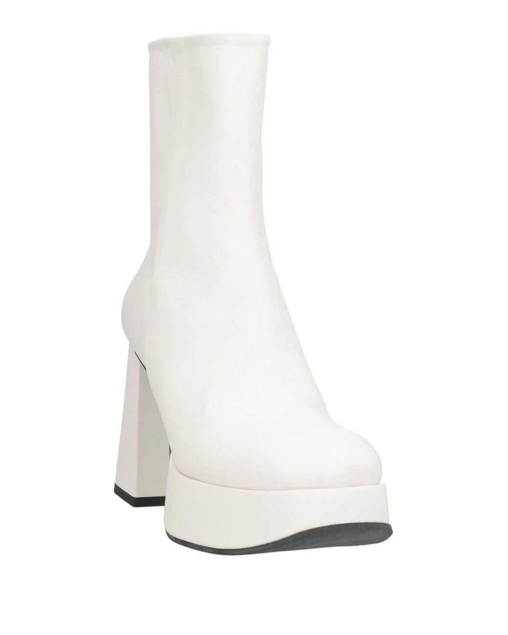 Ixos White Ankle Boots Leather
