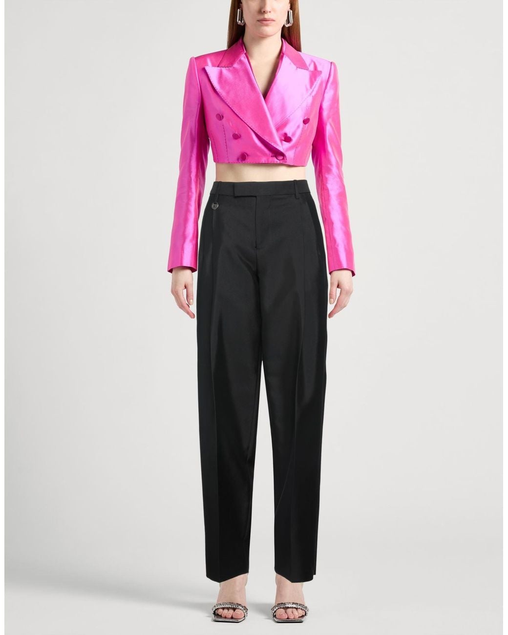 Burberry Black Pants Virgin Wool, Silk