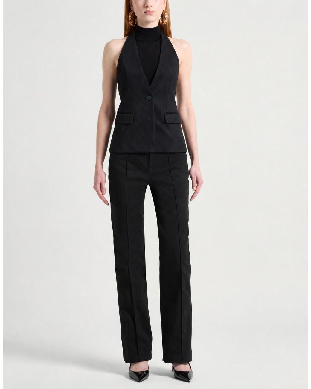 ViCOLO Blue Tailored Vest Viscose, Polyester, Polyamide, Elastane