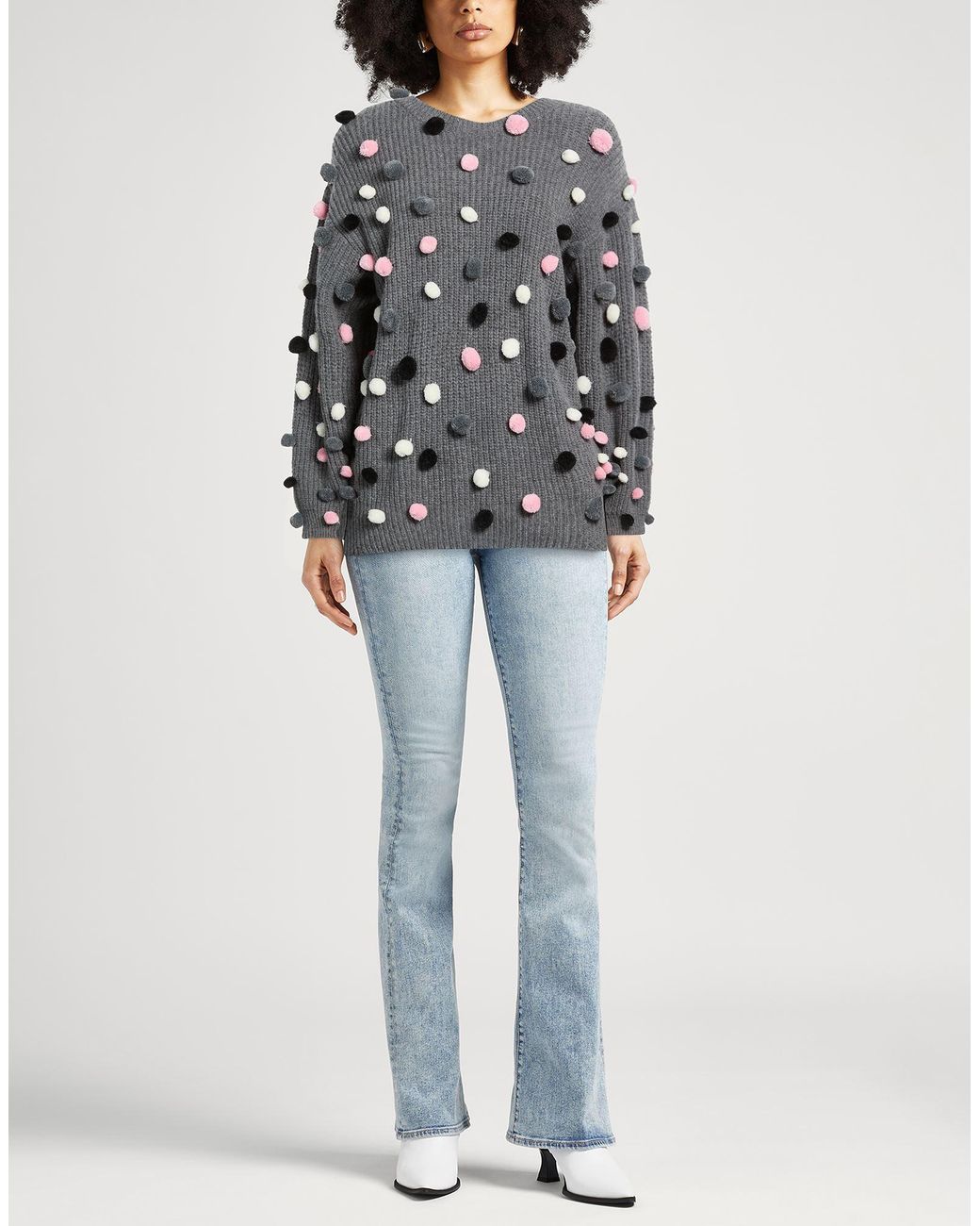 MSGM Gray Sweater Wool, Polyamide