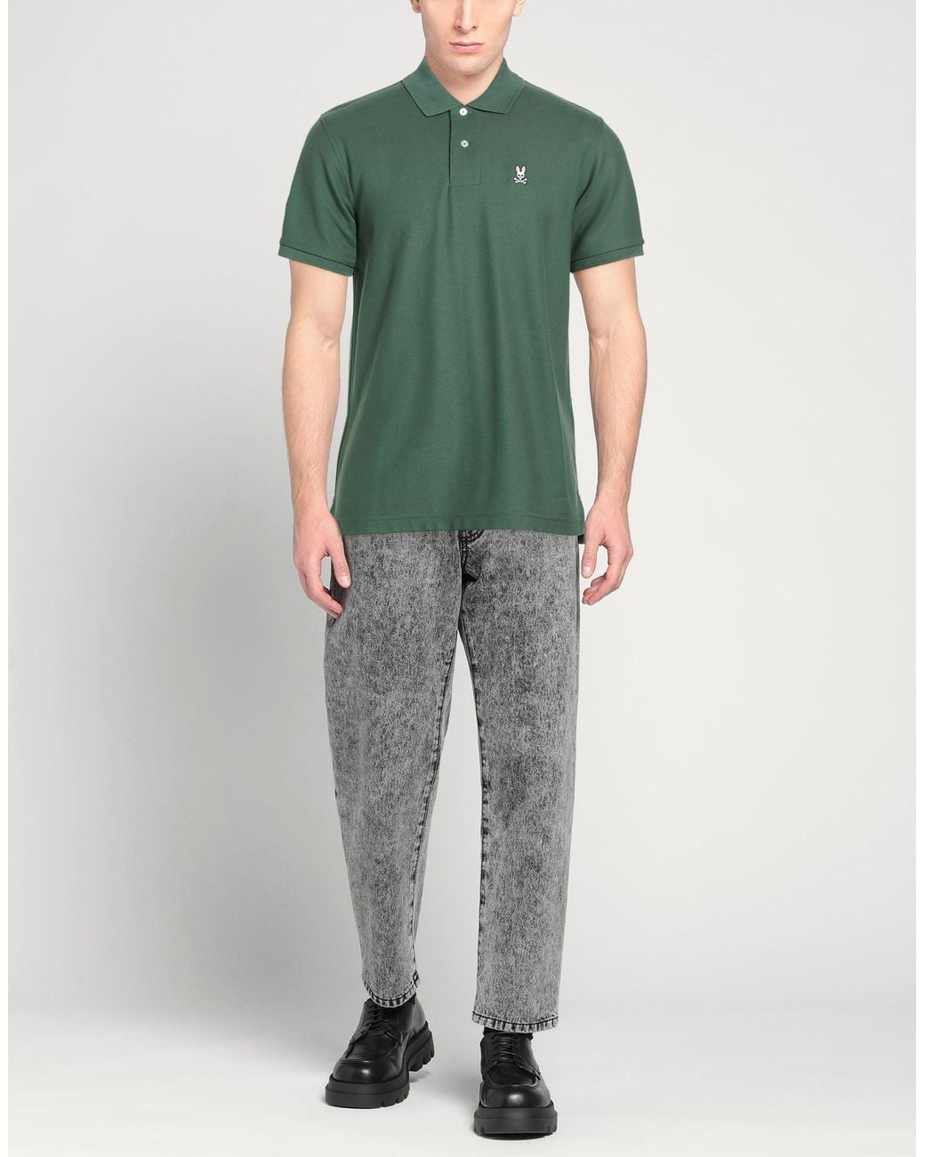 Psycho Bunny Green Military Polo Shirt Pima Cotton for men