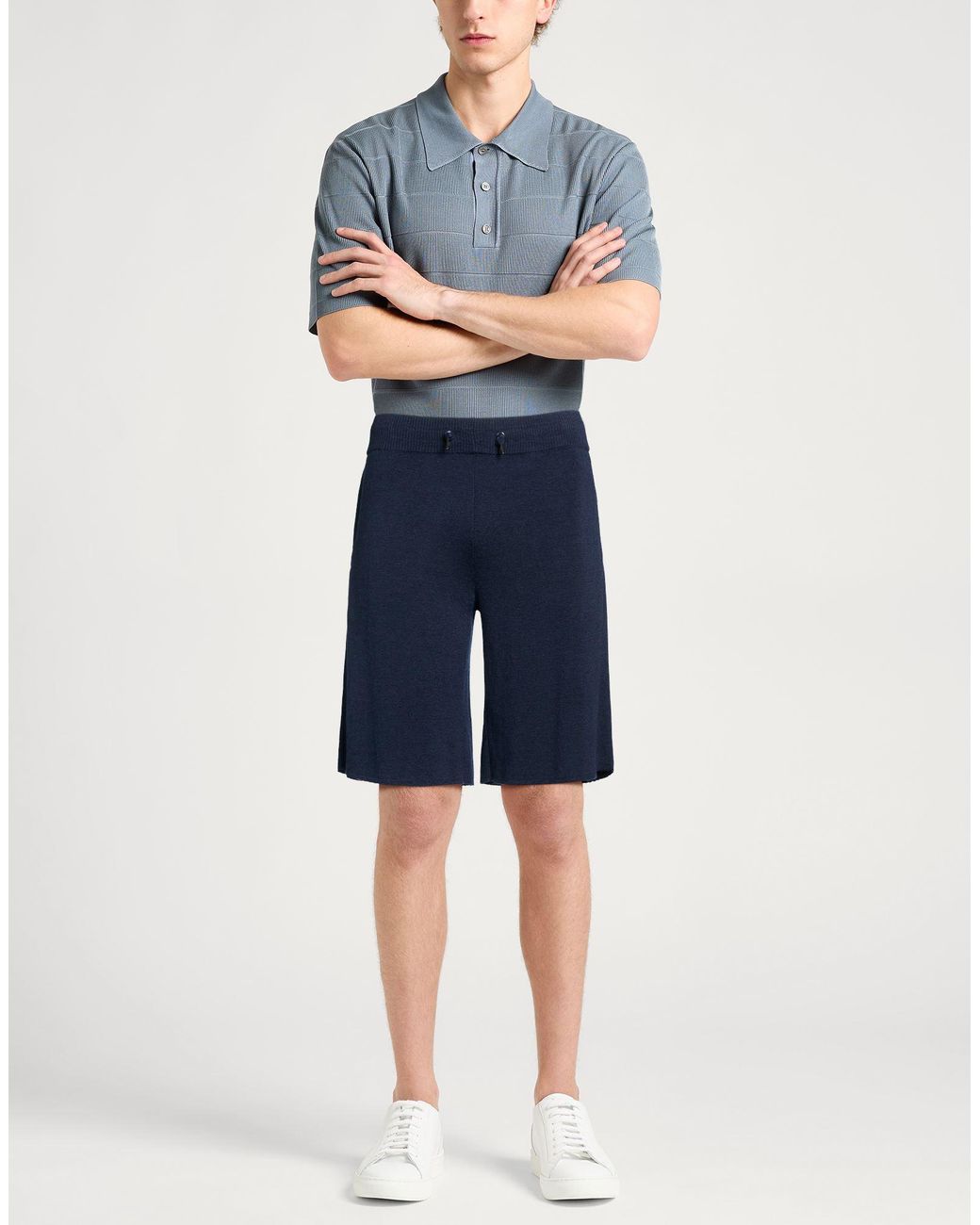 Herno Blue Shorts & Bermuda Shorts Linen, Cashmere, Silk for men