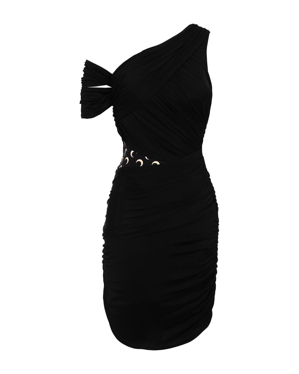 MARINE SERRE Black Mini Dress Viscose, Elastane, Recycled Polyamide