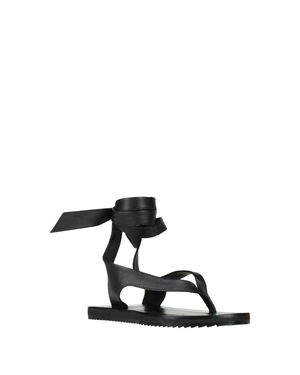 A.Emery Black Thong Sandal Leather