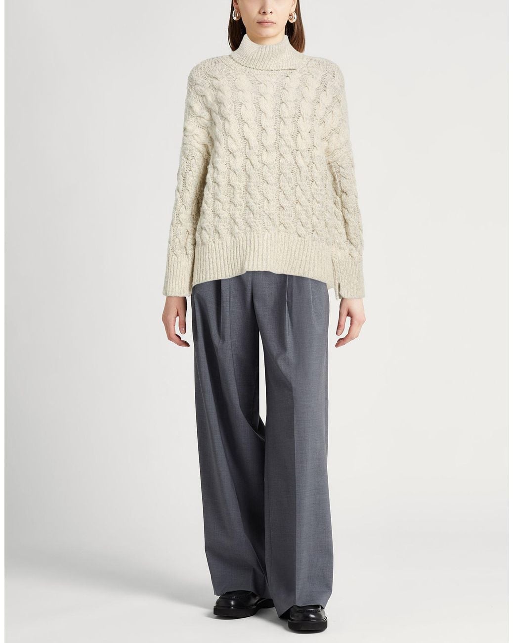 Herno White Turtleneck Virgin Wool, Alpaca Wool, Polyamide