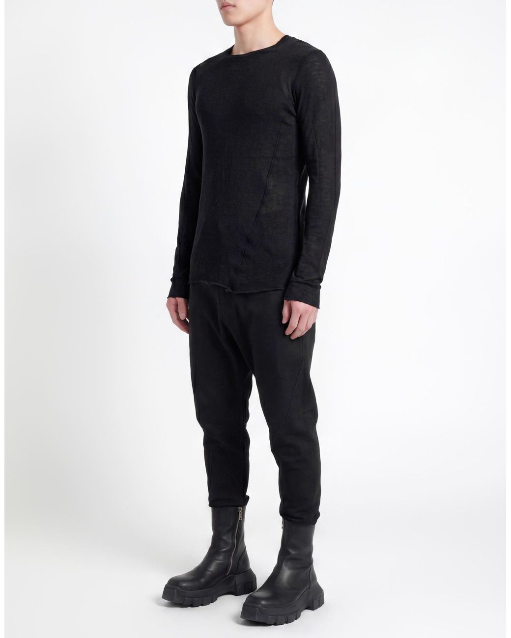 Masnada Black T-Shirt Viscose, Polyamide, Cashmere for men