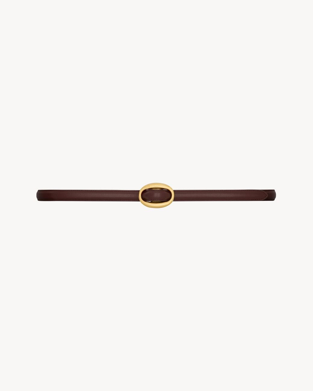 Saint Laurent Natural Oval Buckle Thin Reversible Belt