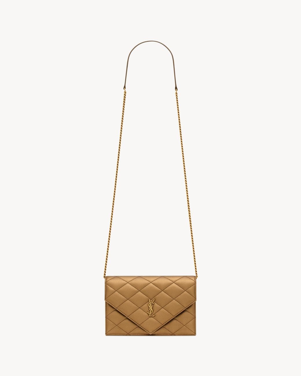 Saint Laurent White Paris Chain Wallet