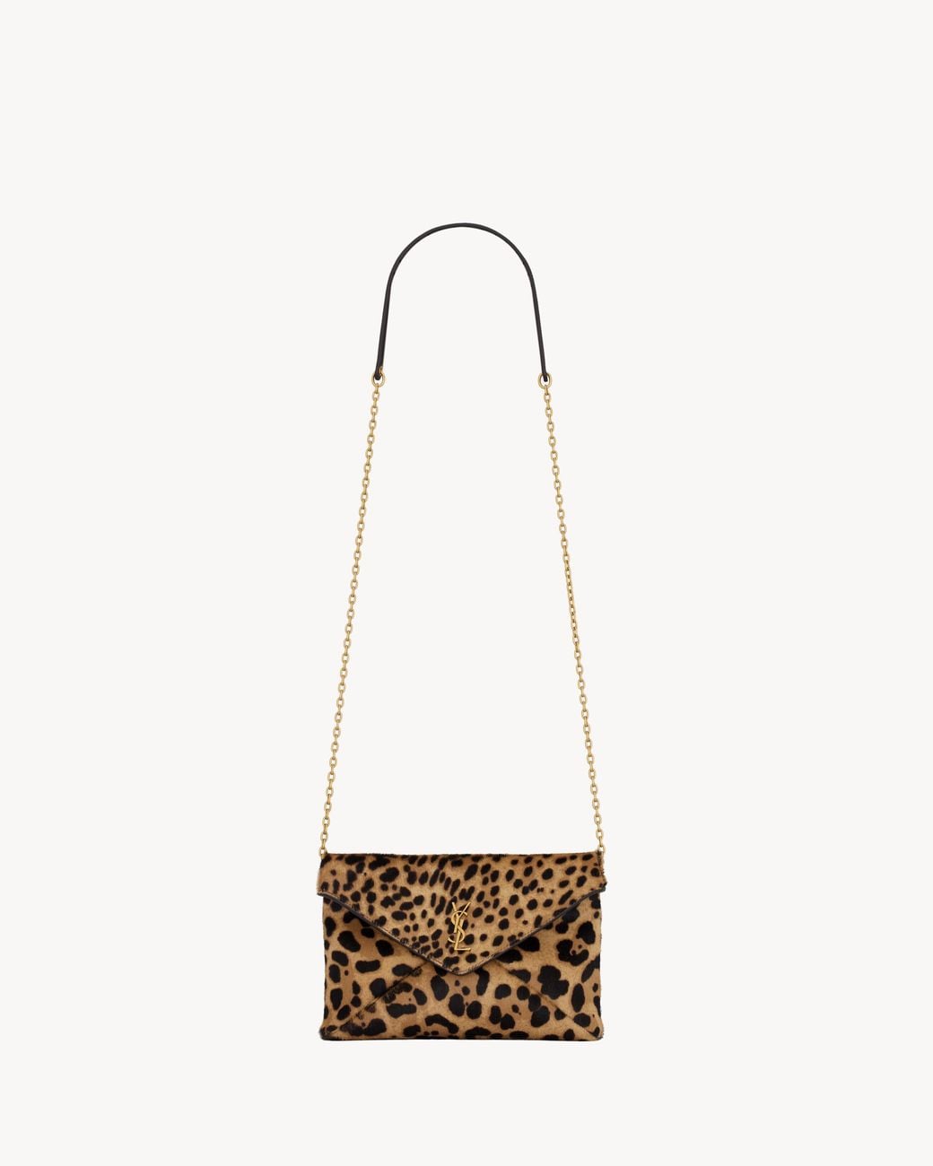 Saint Laurent White Cassandre Small Chain Pouch