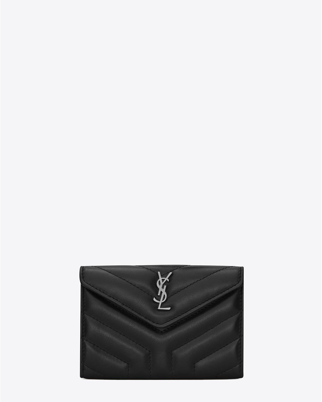 Saint Laurent Loulou Small Envelop Wallet In Matelassé "y" Leather in Black  | Lyst