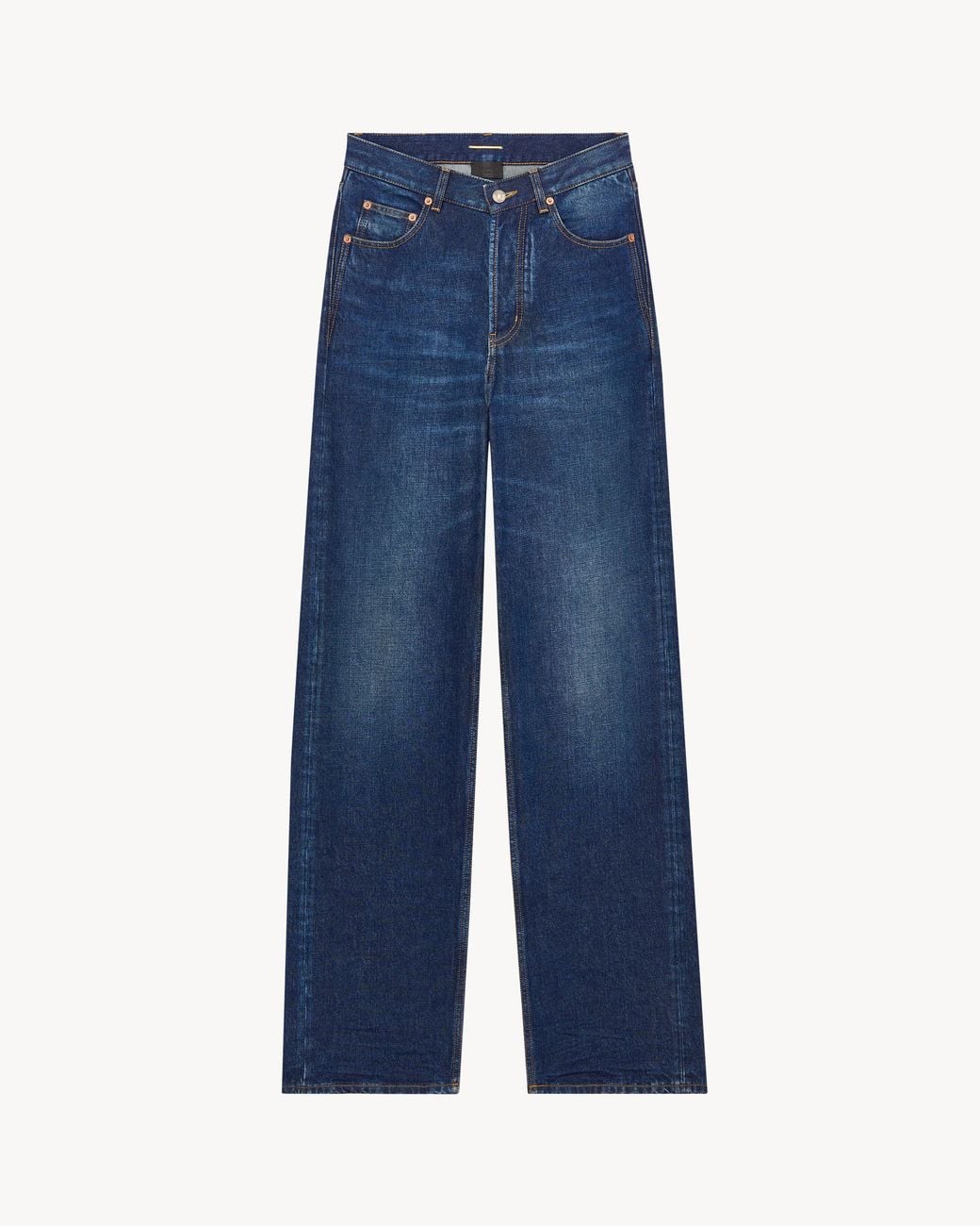 Saint Laurent Blue V-Waist Baggy Jeans