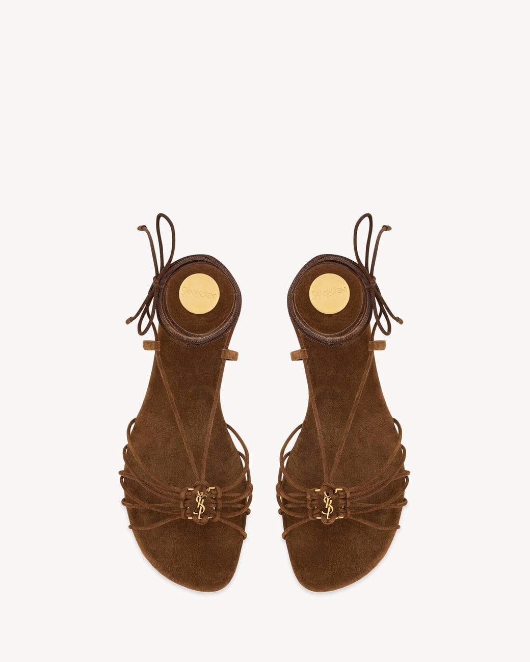 Saint Laurent Brown Babylone Sandals With Laces