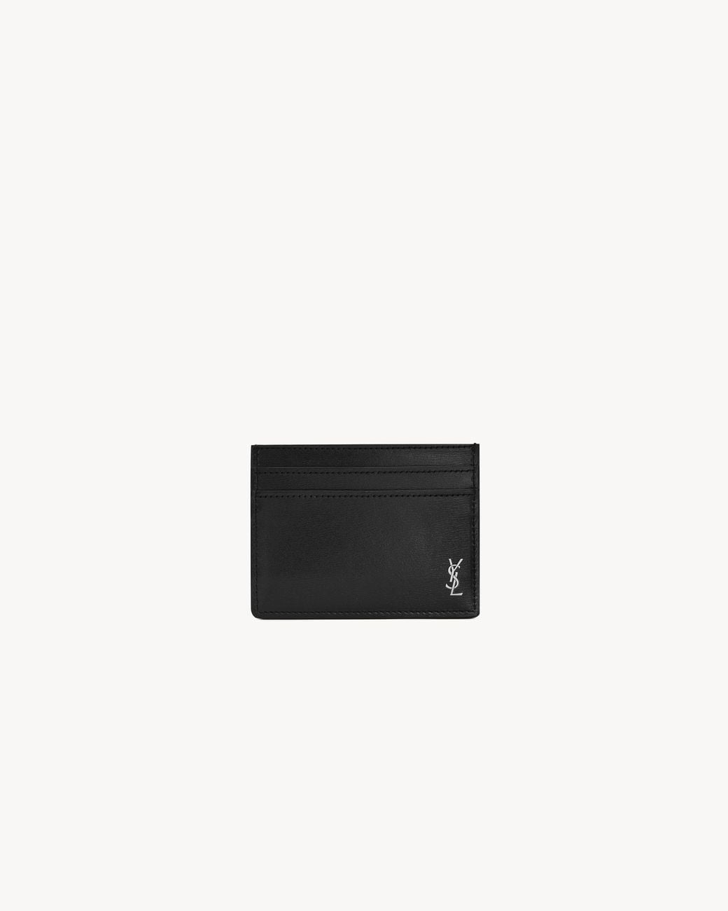 Saint Laurent White Tiny Cassandre Card Case for men