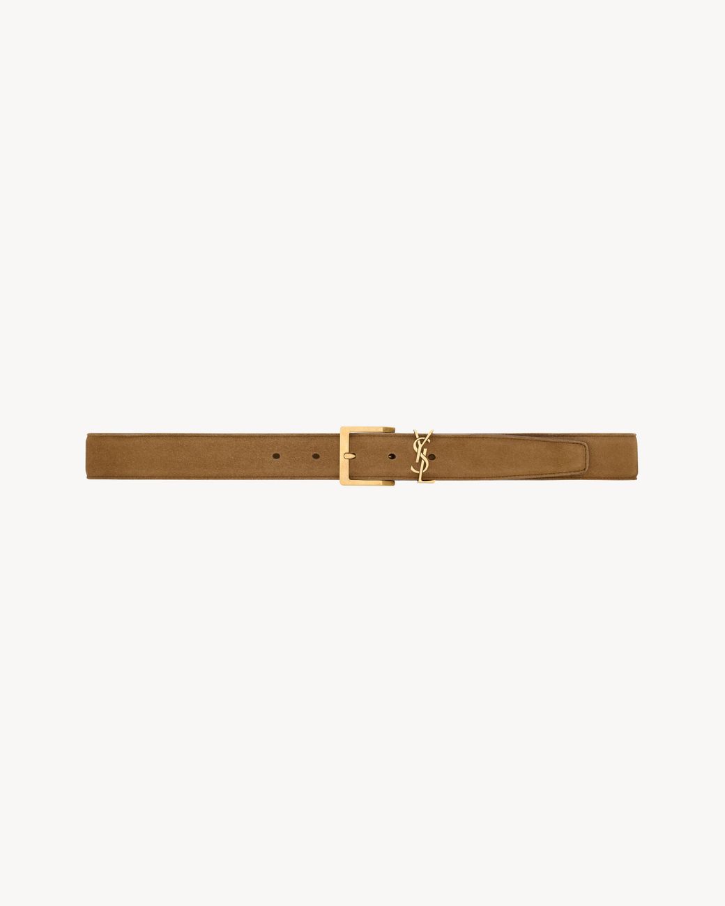 Saint Laurent White Cassandre Vadim Belt for men