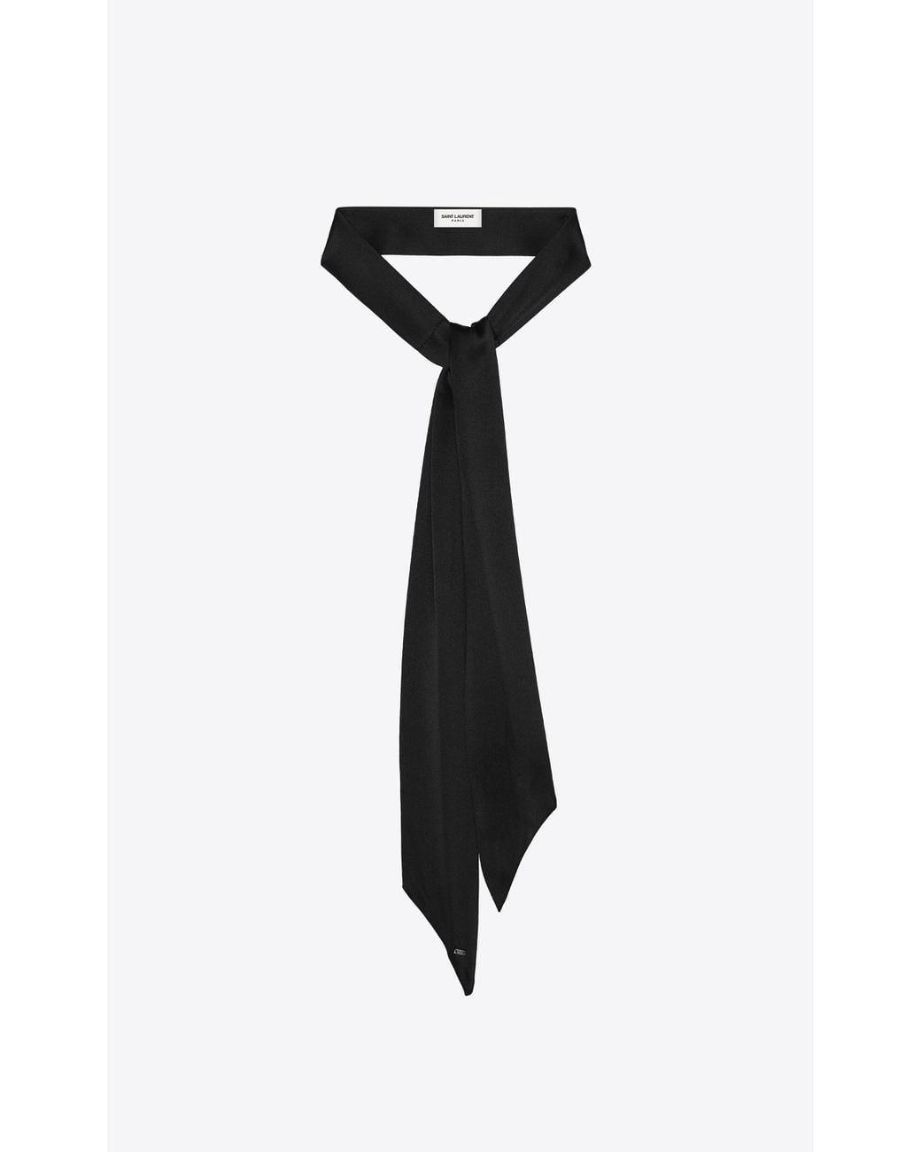 SAINT LAURENT ラバリエ スカーフ Saint Laurent ショート ラヴァリエ スカーフ(シルクサテン) ブラック