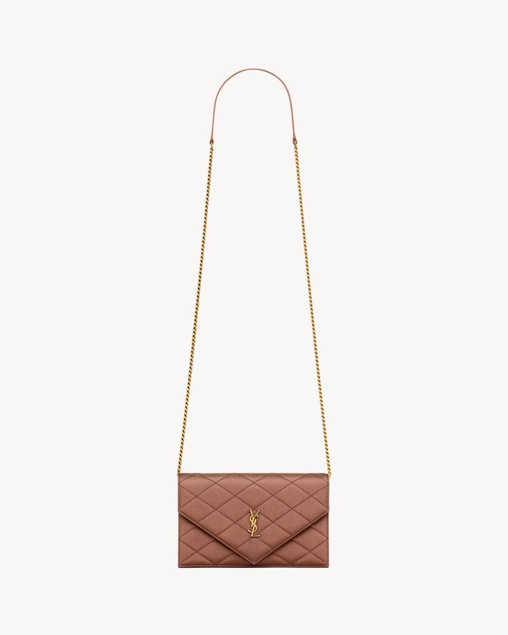 Saint Laurent White Paris Chain Wallet
