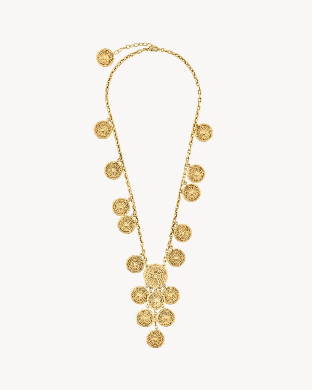 Saint Laurent Metallic Yves Charm Necklace