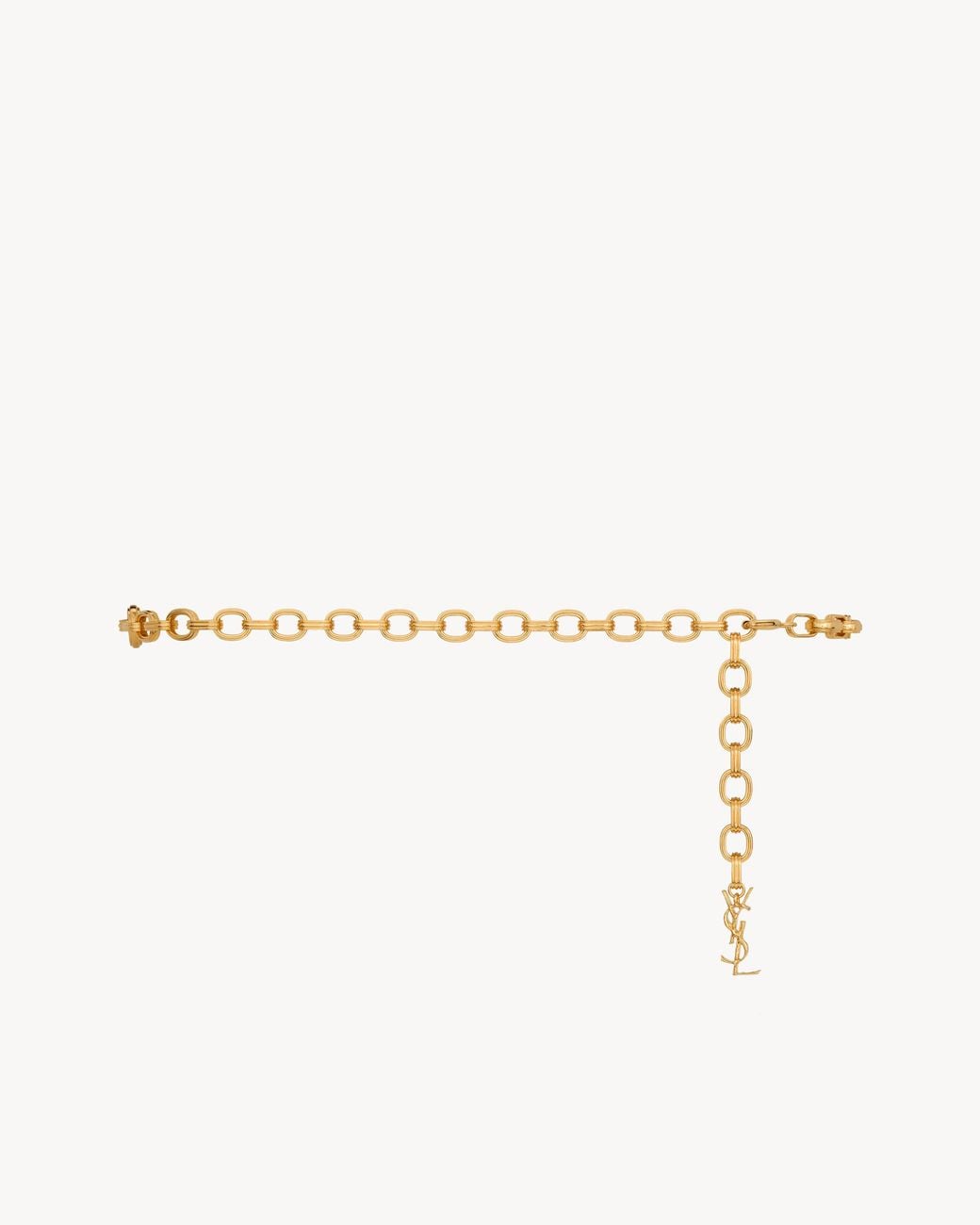 Saint Laurent White Cassandre Graduated Chain Belt